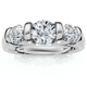 1ct 3-Stone Bar Set Engagement Ring 10K Lab Grown