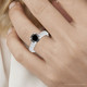 3 1/4Ct Black Moissanite & Diamond Engagement Ring in 10k White or Yellow Gold