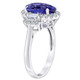5Ct Oval Simulated Tanzanite Moissanite & Lab Grown Diamond Ring 10k White Gold
