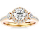 1 1/2Ct Moissanite & Diamond Engagement Ring in White, Yellow, or Rose Gold