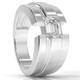 2 Ct Emerald Cut Moissanite Solitaire 12mm Men's Ring White Yellow or Rose Gold