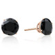 3 1/2 Ct TW (8mm) Round Black Moissanite Studs 14k Yellow Gold
