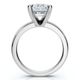 3Ct Emerald Solitaire Moissanite Engagement Ring in White Yellow or Rose Gold