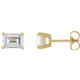 1/2Ct Emerald Cut Moissanite Studs 14k White or Yellow Gold