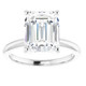 5Ct Emerald Solitaire Moissanite Engagement Ring in White Yellow or Rose Gold