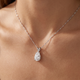 3 Ct Pear Shape Solitaire Moissanite Pendant 14k White Gold Womens Necklace