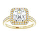 4 1/2Ct Asscher Cut Moissanite & Diamond Halo Engagement Ring in 10k Gold 4 1/2Ct Asscher Cut Moissanite & Diamond Halo Engagement Ring in 10k Gold