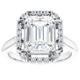 4 1/4 Ct Emerald Moissanite & Diamond Engagement Ring White Yellow or Rose Gold