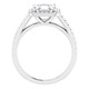 2 1/2Ct Asscher Cut Moissanite & Diamond Halo Engagement Ring in 10k Gold