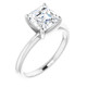 4Ct Asscher Solitaire Moissanite Engagement Ring in White Yellow or Rose Gold
