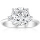 3 1/2Ct Cushion & Round Cut Moissanite Engagement Ring 14k White Gold