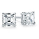 4 Ct Asscher Cut Solitaire 7MM Moissanite Studs Womens Earrings White Gold