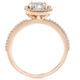 1 1/4 Ct Moissanite & Diamond Cushion Halo Engagement Ring 10k Rose Gold