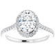 1 1/2 Ct Halo Diamond & Oval Moissanite Engagement Ring