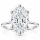 3 Ct Oval Moissanite Solitaire Engagement Ring 14k White Gold