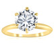 2ct Solitaire Moissanite Engagement Ring Round Brilliant 14k Yellow Gold