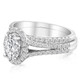 1.75Ct Diamond & Oval Moissanite Engagement Wedding Ring Set 14k White Gold