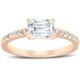 1 1/2Ct Sideways Emerald Cut Moissanite & Diamond Engagement Ring 14k Rose Gold 1 1/2Ct Sideways Emerald Cut Moissanite & Diamond Engagement Ring 14k Rose Gold