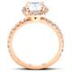 G/VS 2 Ct Moissanite & Diamond Cushion Halo Engagement Ring 14k Rose Gold G/VS 2 Ct Moissanite & Diamond Cushion Halo Engagement Ring 14k Rose Gold