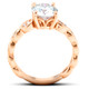 2 1/10Ct Diamond & Moissanite Vintage Engagement Ring 14k Rose Gold