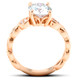 2 1/10Ct Diamond & Moissanite Vintage Engagement Ring 14k Rose Gold