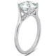 2 1/2 Ct Moissanite & Diamond Engagement Ring 14k White Gold