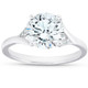 2 1/2 Ct Moissanite & Diamond Engagement Ring 14k White Gold