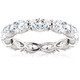 4 Ct Oval Moissanite Eternity Ring 14k White Gold