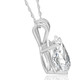 3 Ct Pear Shape Solitaire Lab Grown Diamond Pendant 14k White Gold Necklace