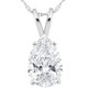 3 Ct Pear Shape Solitaire Lab Grown Diamond Pendant 14k White Gold Necklace