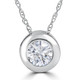 1/4Ct Diamond Solitaire Pendant Women's 14k White Gold Bezel Pendant Lab Grown