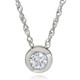 1/4Ct Diamond Solitaire Pendant Women's 14k White Gold Bezel Pendant Lab Grown