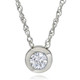 1/4Ct Diamond Solitaire Pendant Women's 14k White Gold Bezel Pendant Lab Grown