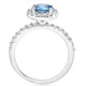 2Ct TW Blue & White Diamond Halo Engagement Ring in 14k White Gold