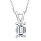 3/4Ct Solitaire Emerald Cut Diamond Pendant 14k White Gold Lab Grown Necklace