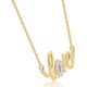 1/10Ct Diamond Love Pendant Scrip Yellow Gold Lab Grown Women's 18" Necklace
