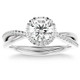 1 1/5Ct TW Moissanite & Diamond Halo Crossover Engagement in Ring 10k Gold