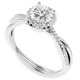 1 1/5Ct TW Moissanite & Diamond Halo Crossover Engagement in Ring 10k Gold