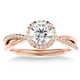 1 1/5Ct TW Moissanite & Diamond Halo Crossover Engagement in Ring 10k Gold