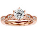 1 3/8Ct Vintage Moissanite & Diamond Engagement Ring White, Yellow, Rose Gold