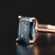 3Ct Blue Diamond Emerald Cut Solitaire Engagement 14k Ring Rose Gold Lab Grown