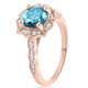 2Ct TW Blue & White Diamond Halo Vintage Engagement Ring 14k Rose Gold