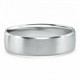 Men's Brushed Beveled Edge Weddign Band 14k Gold or Platinum