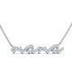 Diamond Script Mama Pendant Gold Necklace 1 1/2" Wide Lab Grown