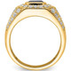 4 1/2Ct TW Men's Created Sapphire & Lab Grown Diamond Ring in 10k Yellow Gold