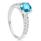 1 1/2Ct Blue & White Diamond Engagement Ring 14k White Gold Lab Grown