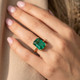 Certified 6 3/4Ct Emerald Solitaire Ring 14k Gold Lab Grown