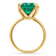 Certified 6 3/4Ct Emerald Solitaire Ring 14k Gold Lab Grown