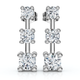 1Ct Three Stone Drop Earrings 10k Gold Lab Grown 5/8" Tall Push Back