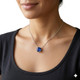 Certified 9.50ct Cushion Blue Sapphire Pendant 14k Gold Necklace Lab Grown 12mm